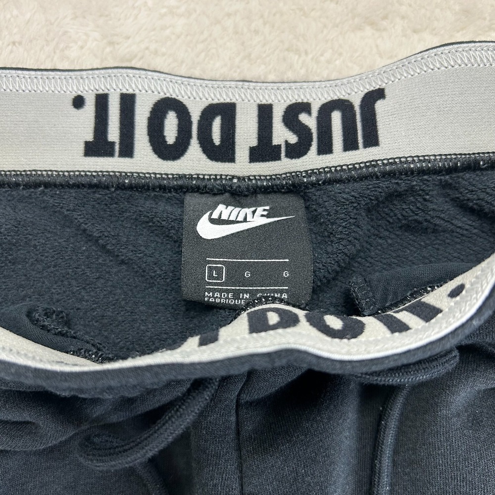 Nike Sportswear Essential Fleece Jogger Pants Mens L Black Drawstring Tapered - Picture 7 of 14